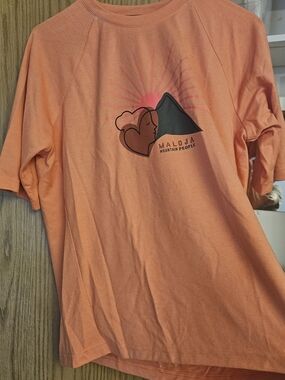 Maloja Coral-Orange Mountain Logo Crew Tee